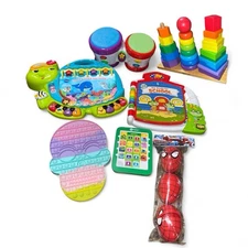 LOT of 6 Learning Development Baby & Toddler Toys VTech Fisher Price Spider Man