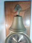 Large Vintage Brass Ship’s bell Clock with oak base Wall hanging — photo 6