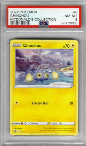 2022 Pokemon McDonald's - #8 - Chinchou - PSA 8+++