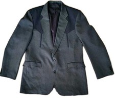 Vintage Circle S Blazer Jacket Blue Western Rockabilly Cowboy Yokes 44L