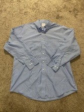 Brooks Brothers Shirt Mens 18 Blue Stripe Dress Non-Iron Button Down Long Sleeve