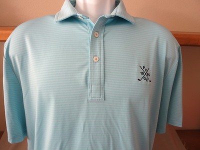 New Ralph Lauren RLX Rancho Palos Verdes Blue Polo Shirt Golf PVGC Size Large