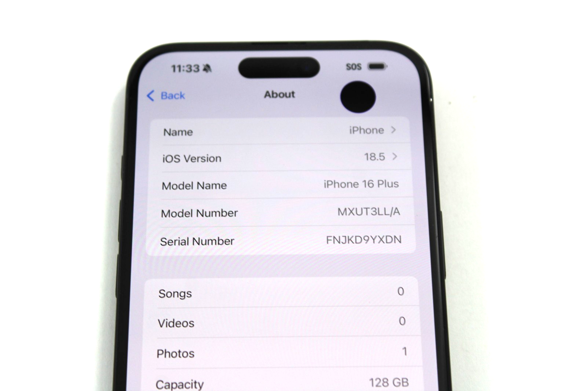 Apple iPhone 16 Plus, 128Gb, Black, Battery Health 100% *READ