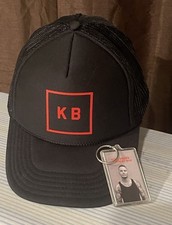 Black Trucker Hat Mesh Back Adjustable Snapback with Red KB Logo Patch