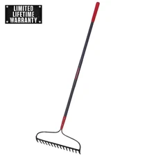 60.75 In. Fiberglass Handle15-Tine Forged Steel Bow Rake