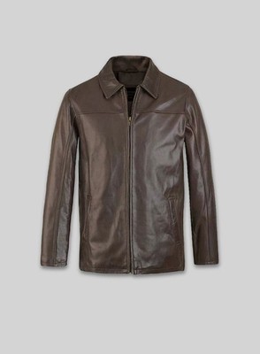 Brown Hipster Leather Jacket For Men's Soft Lambskin Handmade Moto BIker Coat #2