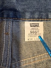 Levi's 505 Men's Jeans Vintage, Faded Blue, Regular Fit, Straight Leg 2001