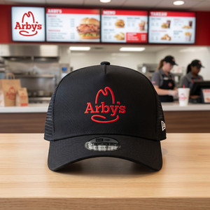 Arby\'s 5-panel Vented Strapback Hat Cap Fast Food Unisex Workwear Apparel OSFA Arbys Employee Hat Cap Mens 5 Panel One Size Halo | eBay main image 4
