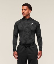Gymshark Geo Seamless 1/4 Zip Pullover Camo Sweatshirt Men's Large Gym Training