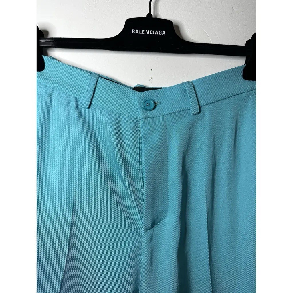 Balenciaga Teal Cotton Pant Trousers Size XS New With Tags thumbnail 4