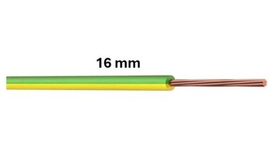 3m - 16mm Erdungskabel. Gelb und grün PVC 6491X Erdungsdraht Bonding Tails