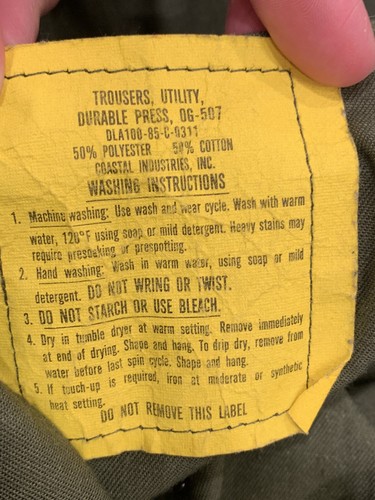 Military Issued Utility Trousers 36x31 OG-507 - Picture 6 of 8