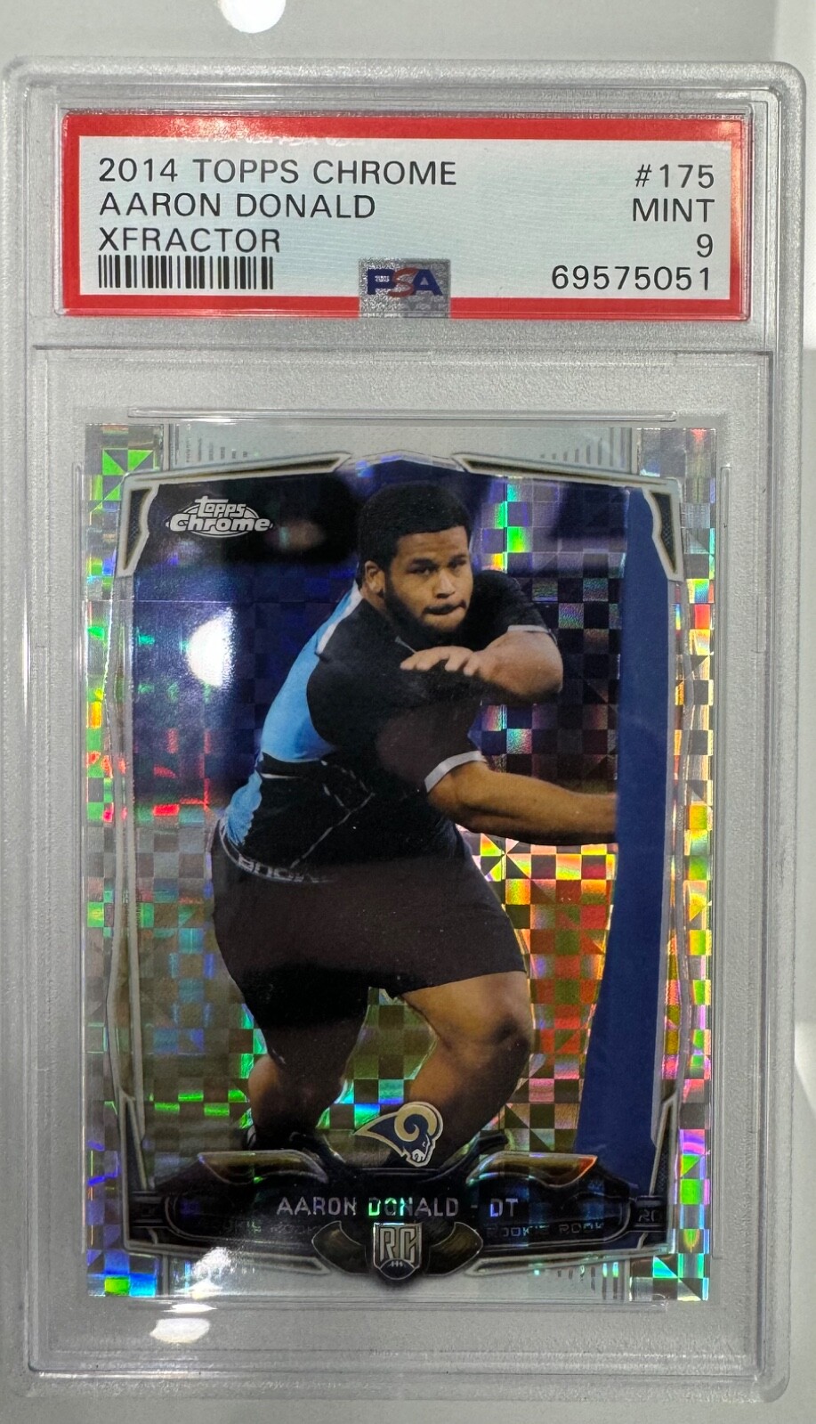 2014 Topps Chrome Aaron Donald X-Fractor PSA 9 Rookie