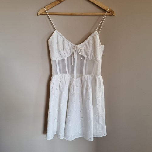 SABO SKIRT White Mini Dress SALITA Sz S RRP $98 NEW WITH TAGS BNWT Broderie - Picture 3 of 17