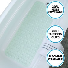 Seafoam Green Extra Long Bath Mat: 16"W x 39"L In-Tub Mat with Suction Cups