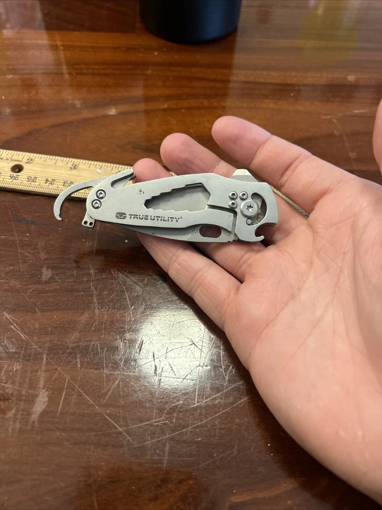 Multi tool Pocket Knife True Utility Bottle Opener Bolts Driver Measure