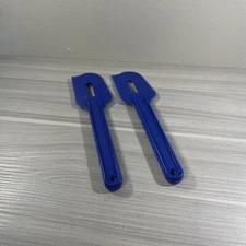Tupperware Gadgets Kitchen Tools Plastic Paddle Spatula Blue Set of 2 New!