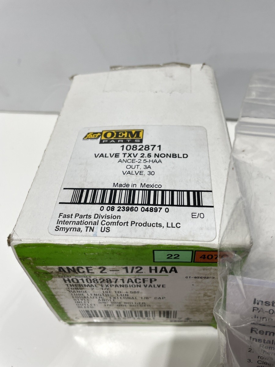 International Comfort Products 1082871 2.5 Ton Expansion Valve 