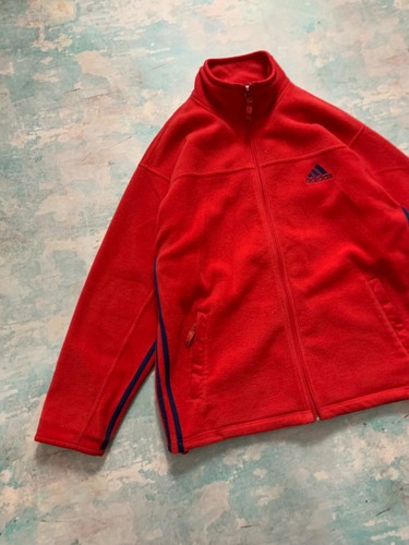 Vintage Adidas Fleece Full Zip Jacket 1990s men’s size Large Red Outdoor Life - Picture 4 of 24