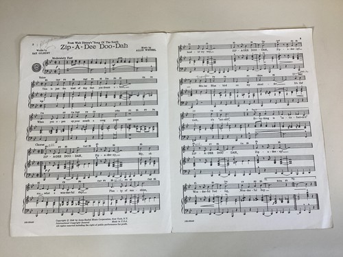 Vintage 1946 Walt Disney's Song of the South Zip-A-Dee-Doo-Dah sheet music - Picture 2 of 5