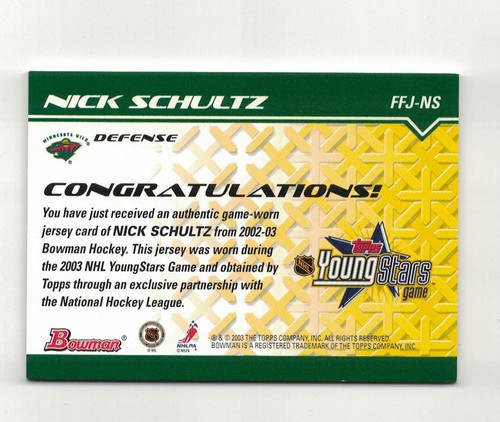 2002-03 Bowman Young Stars Fabric Of The Future Game Worn Jersey Insert Cards - Picture 35 of 51