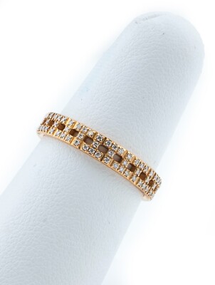 Tiffany & Co T True Narrow Ring 18k Yellow Gold with Pave