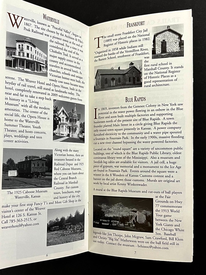 2011 Marshall Co Kansas Trails Tours Attractions Travel Brochure