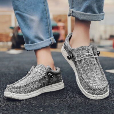 Fashion Mens Canvas Casual Shoes Breathable Loafers Outdoor Comfortable  Sneakers