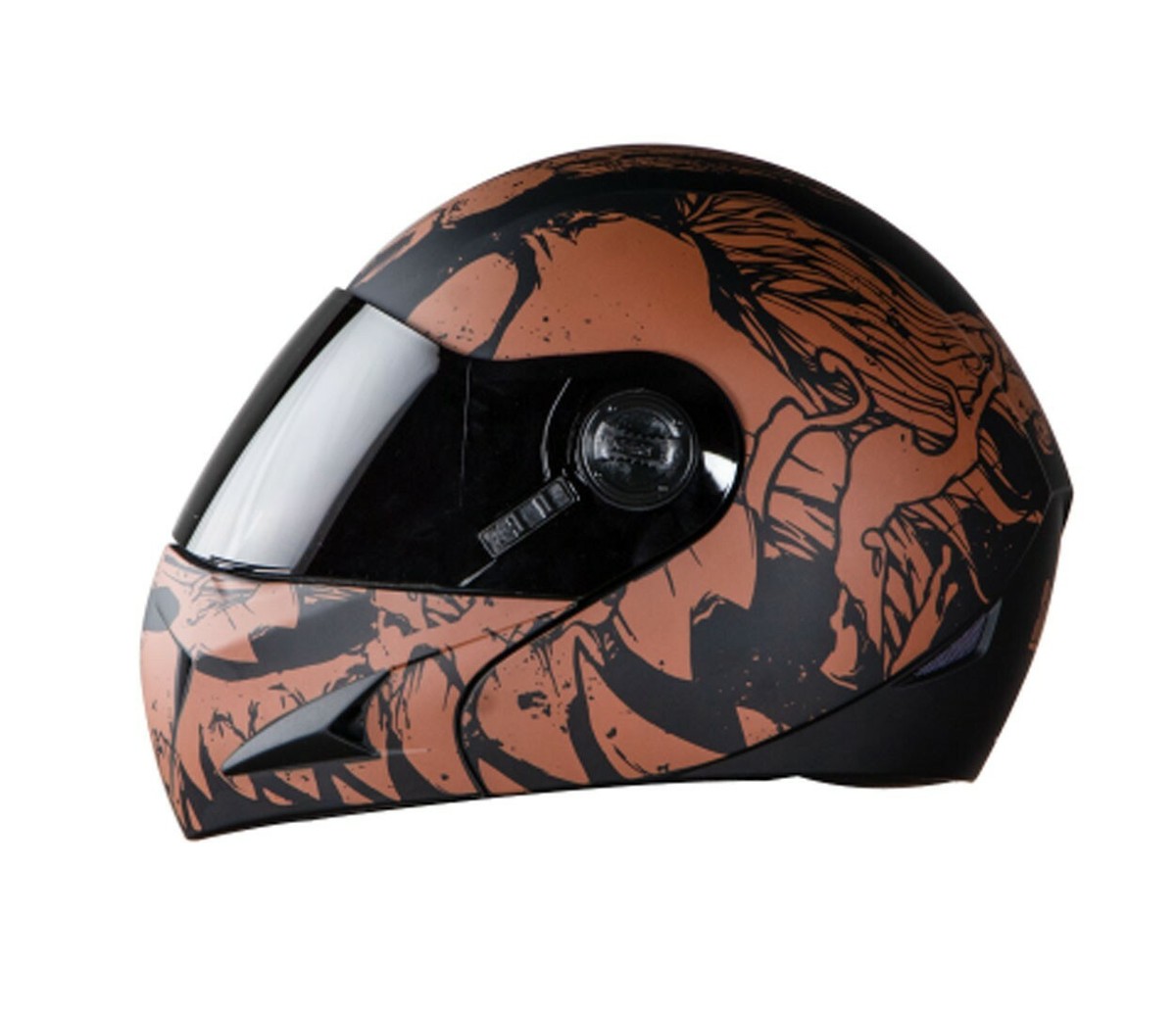 SB-41 Oscar Jaws Mat Black Brown XL Size Helmet With Smoke Visor