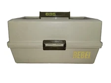 Vintage Tackle Box Rebel 635 Hard Plastic 3 Tray Fishing Tackle Box