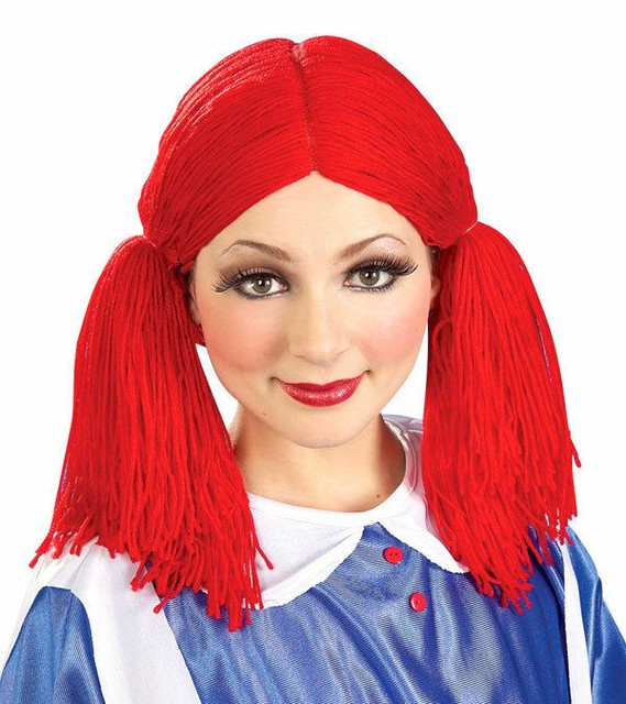Rag Doll Wig Red Yarn Pigtail Style Adult Or Child Costume Accessory eBay