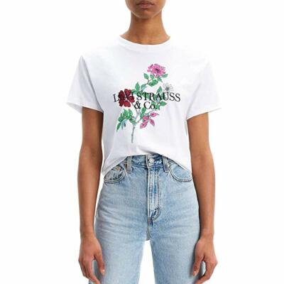 Levis Damen Jeans Varsity Tee 90s Text 