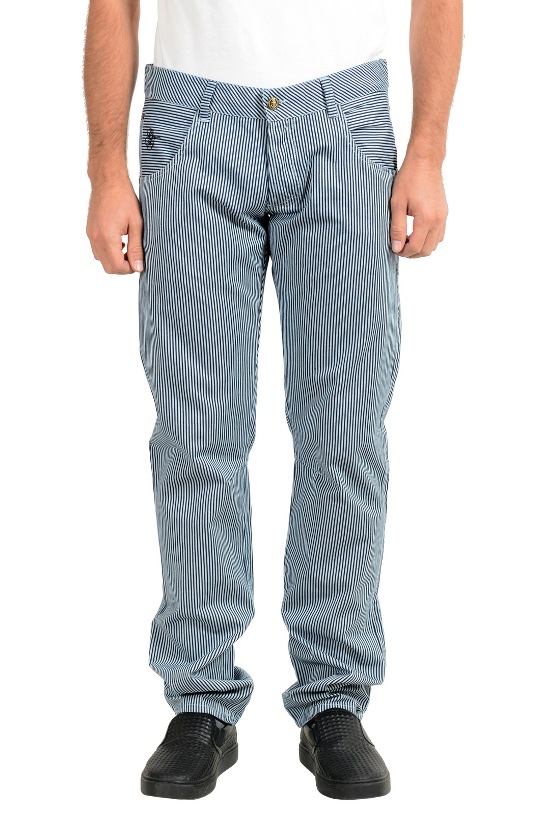 Повседневные брюки в синюю и белую полоску Gianfranco Ferre GF мужские 36, 38, 40, 42, 44