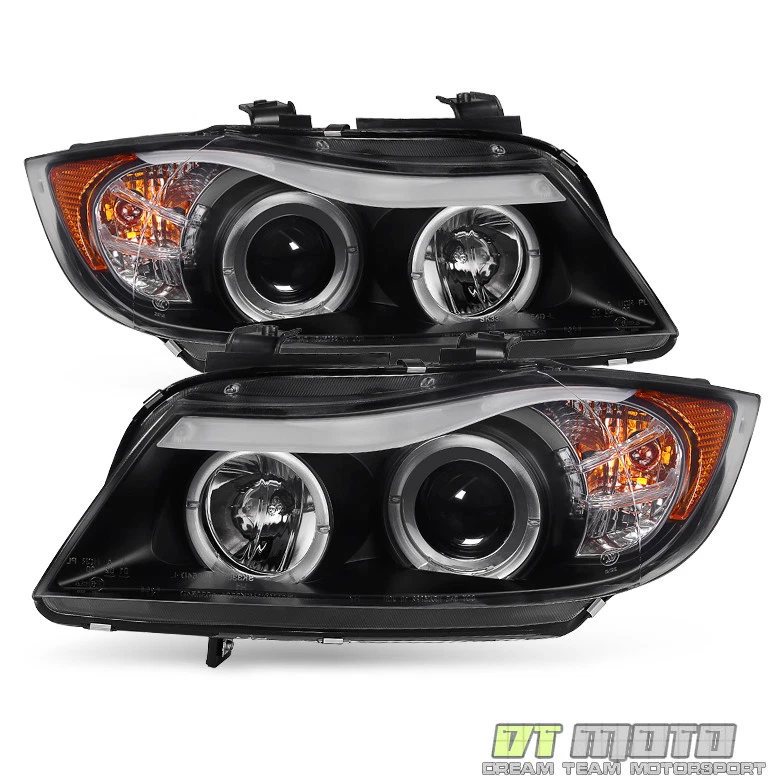 Faros proyectores halo tapa LED sedán serie 3 BMW E90 2006 2007 2008 negro Foto 2 de 4