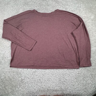 Girlfriend Collective R&R Lounge Top Heathered Pink Womens Large