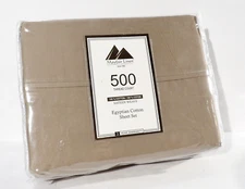 Mayfair Linen Egyptian Cotton Sateen Twin XL 4 Piece Sheet Set in Taupe