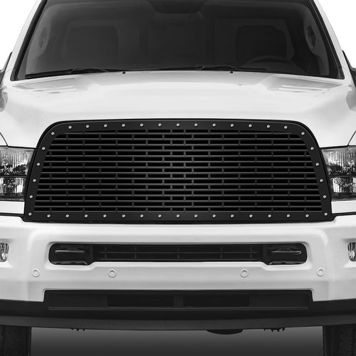 APS Black Stainless Steel Lower Bumper Grille For 2010-2018 Ram 2500/3500 – Tow Hook Style