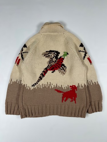 Chaqueta Suéter Tejido Cowichan Tostado/Marrón Edith Echols De Colección Se Ajusta a Hombres Talla Grande - Imagen 2 de 14