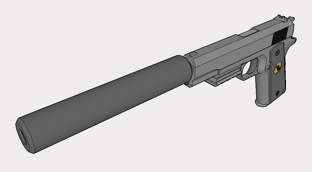 1911 Tactical Pistol with Removable Silencer Replica - Real 4-Slots Pi –  BlastersBB