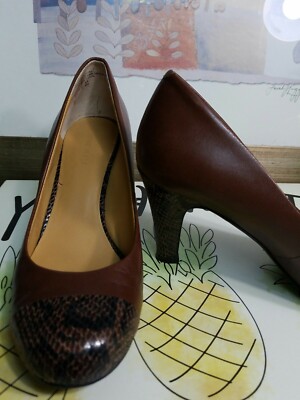 Nine West Womens two tone Brown/ snakeskin Patterned 3