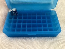 Plastic blue NEW case for AAA and AA batteries 50 slots