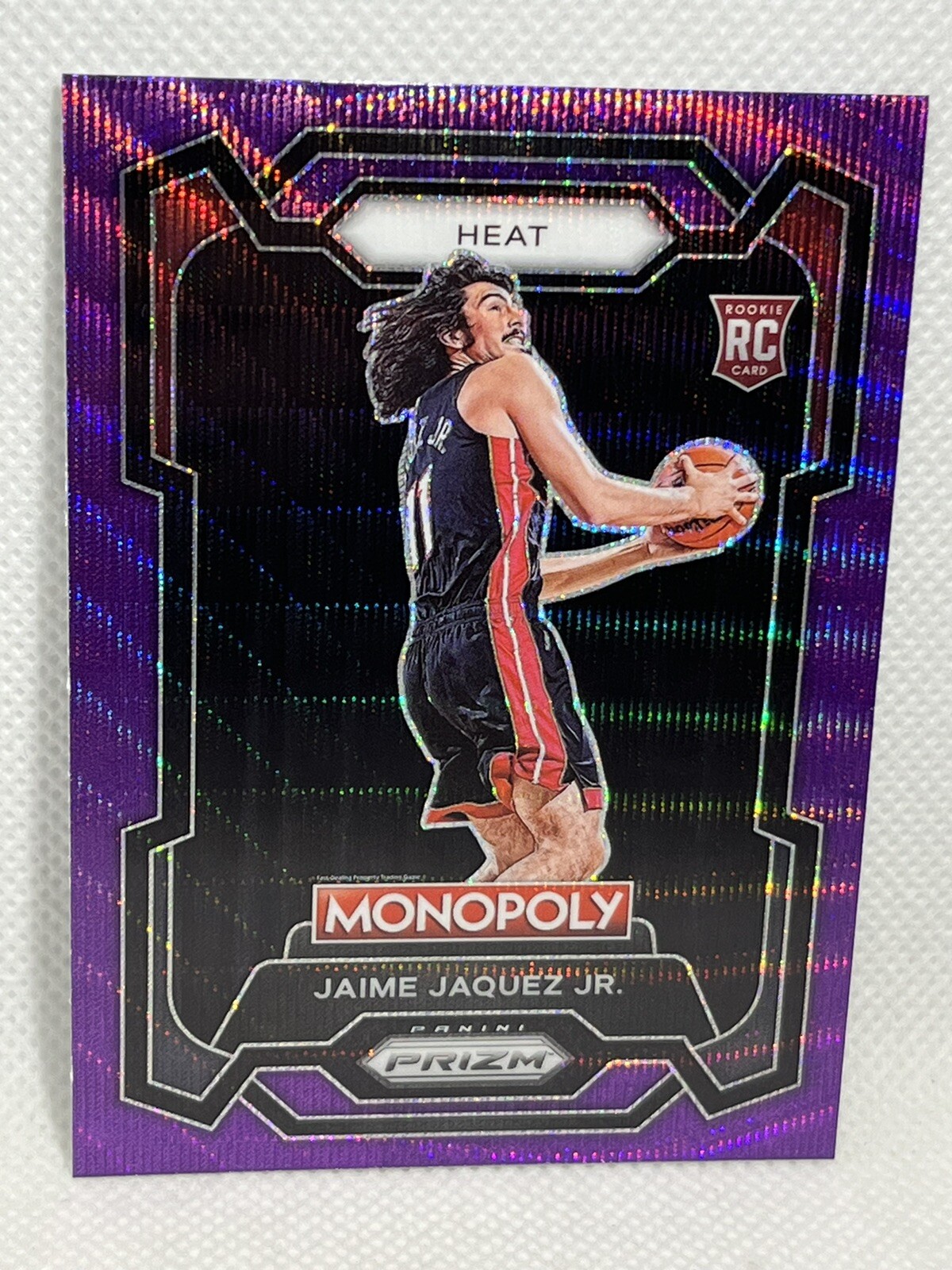 2023-24 prizm monopoly purple wave rookie jaime jaquez jr RC #48 Miami Heat