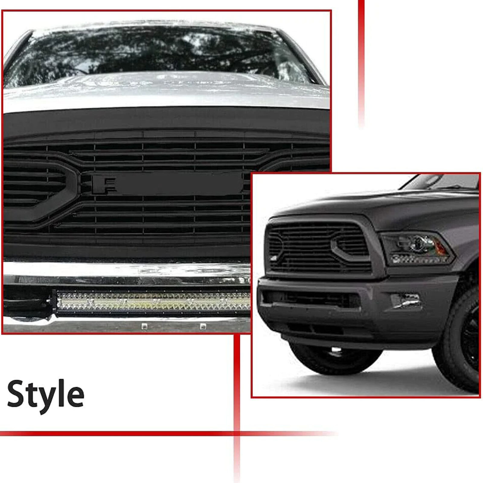 Big Horn Front Bumper Grille For Ram 2013-2018 2500/3500 Horizontal Billet Grill