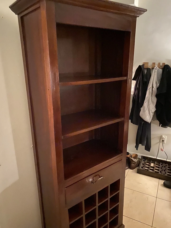 Armario de bar tradicional de madera maciza de caoba estilo europeo Foto 3 de 4