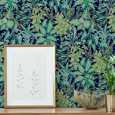 Grandeco Calathea blaugrüne Tapete Dschungel Palme Blatt Blätter Einfügen der Wand