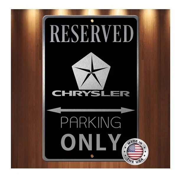 Chrysler Black on Brushed etched Aluminum Parking only Sign 8" x 12" LOOK! - Picture 5 of 5