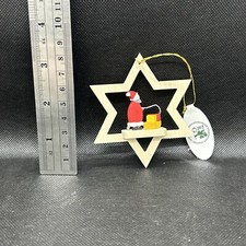Richard Glasser German Hanging Star Miniature Santa Ornament 13423