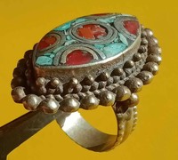 EXTREMELY RARE POST MEDIEVAL ISLAMIC OTTOMAN SILVER RING WITH CORAL ...