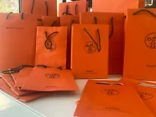 Various Sizes of Classic Hermès - Paris Gift Bags.