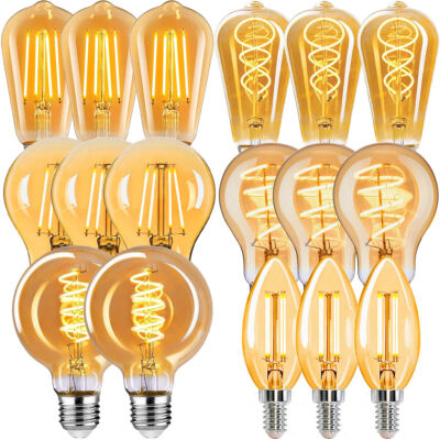 E27/B22 LED Filament Edison Lampe 4/8W Leuchtmittel Vintage Glühbirne warmweiß